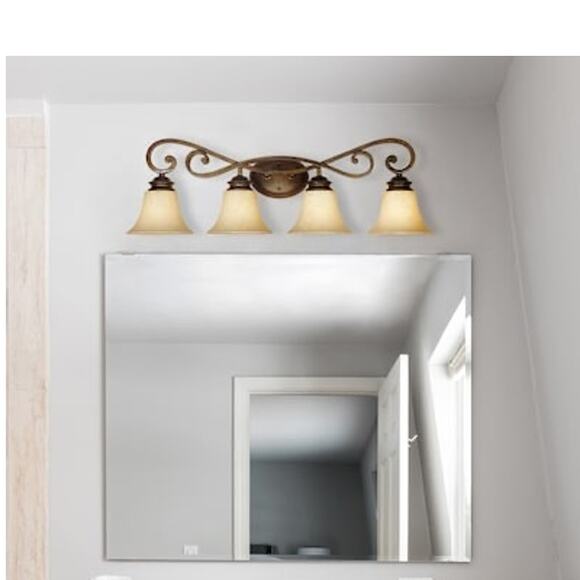 Designers Fountain 81804-FSN Mendocino 4 Bathroom Vanity Light Fixture - Picture 1 of 10